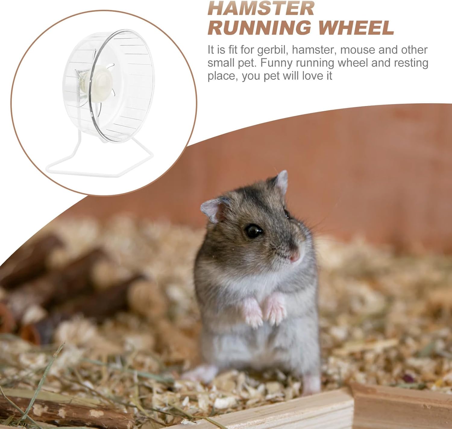 Hamster Exercise Wheel Ultra-Quiet Running Wheel 16cm with Stand Small Animal Spinner for Hamsters and Gerbils