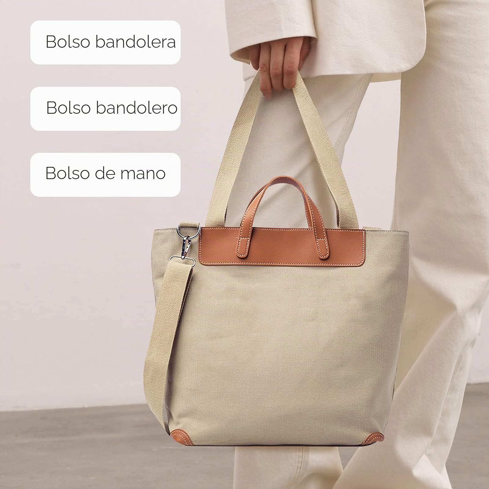 FANDARE Lona Bolsos de Mujer Mano Bandolera Mensajero Gran Bolso Hombro Cruzado para 12.9 Pulgadas Laptop Viaje Conmutar Trabajo Escuela Compras Crossbody Bag