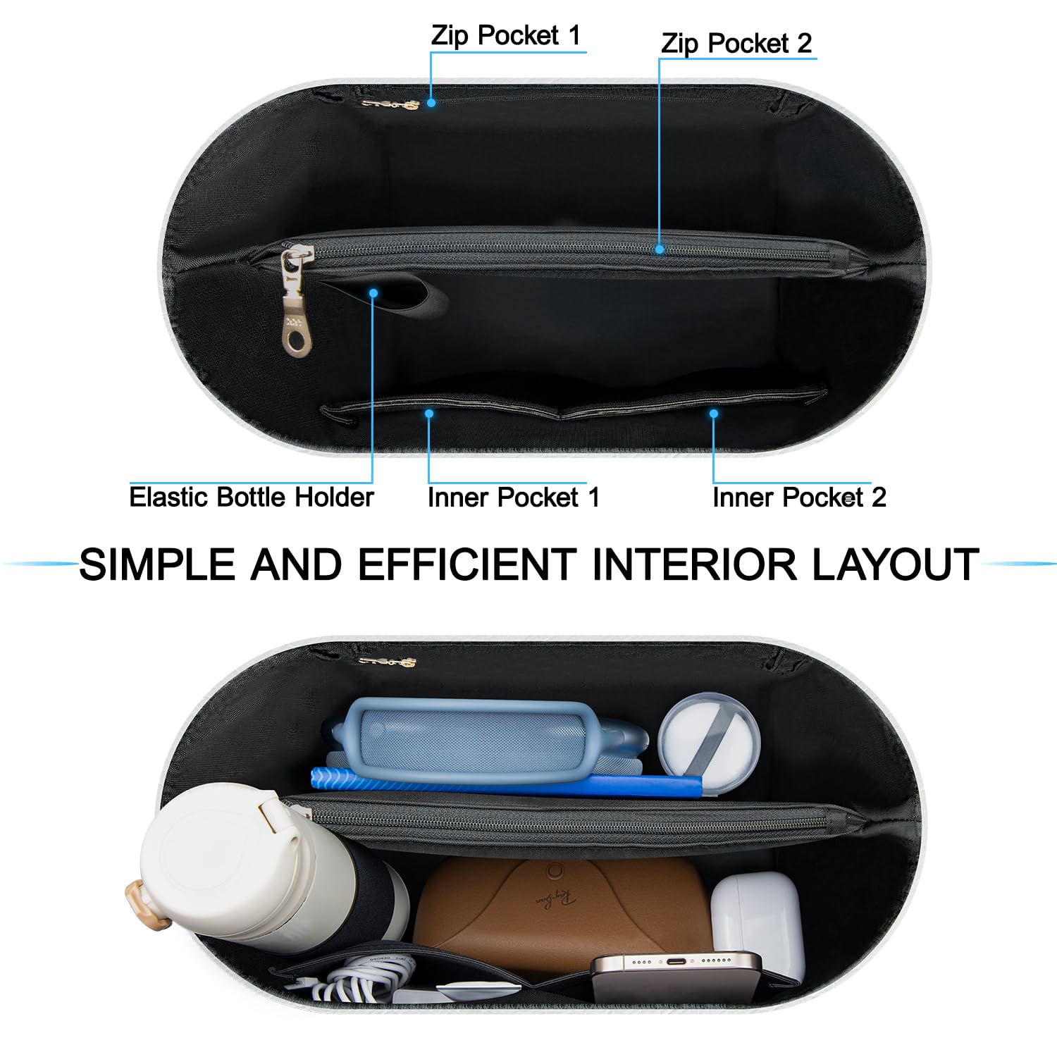 Organizer do Longchamp Bag Insert do Long Champ Le Pliage(Rozmiar: L; Kolor: Biały)