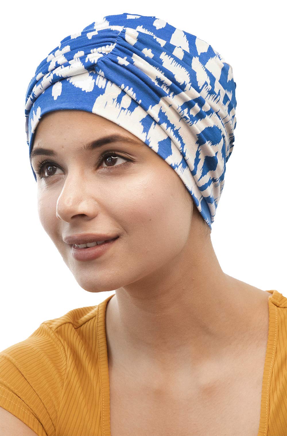 Beautifull Printed Bamboo Viscose Beanies with Rouched Band for Women's Chemo (HS119_Multicolor)
