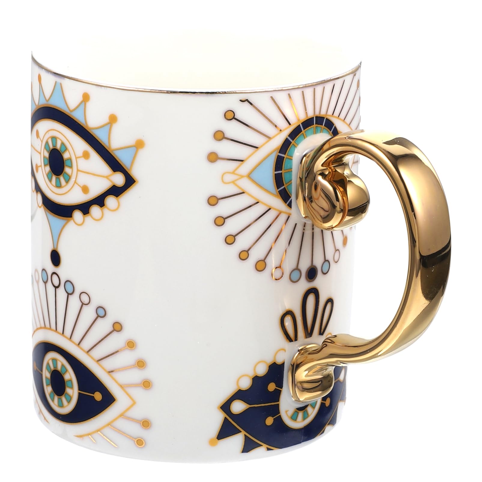 Taza de té y agua de porcelana ABOOFAN con forma de ojo decorativo