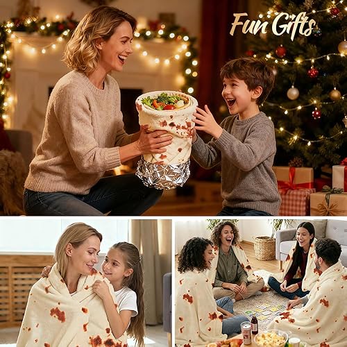 Miniatura 3 de LetsFunny Burrito - Manta de tortilla para adultos y niños, toalla de playa redonda gigante, manta de día de campo,