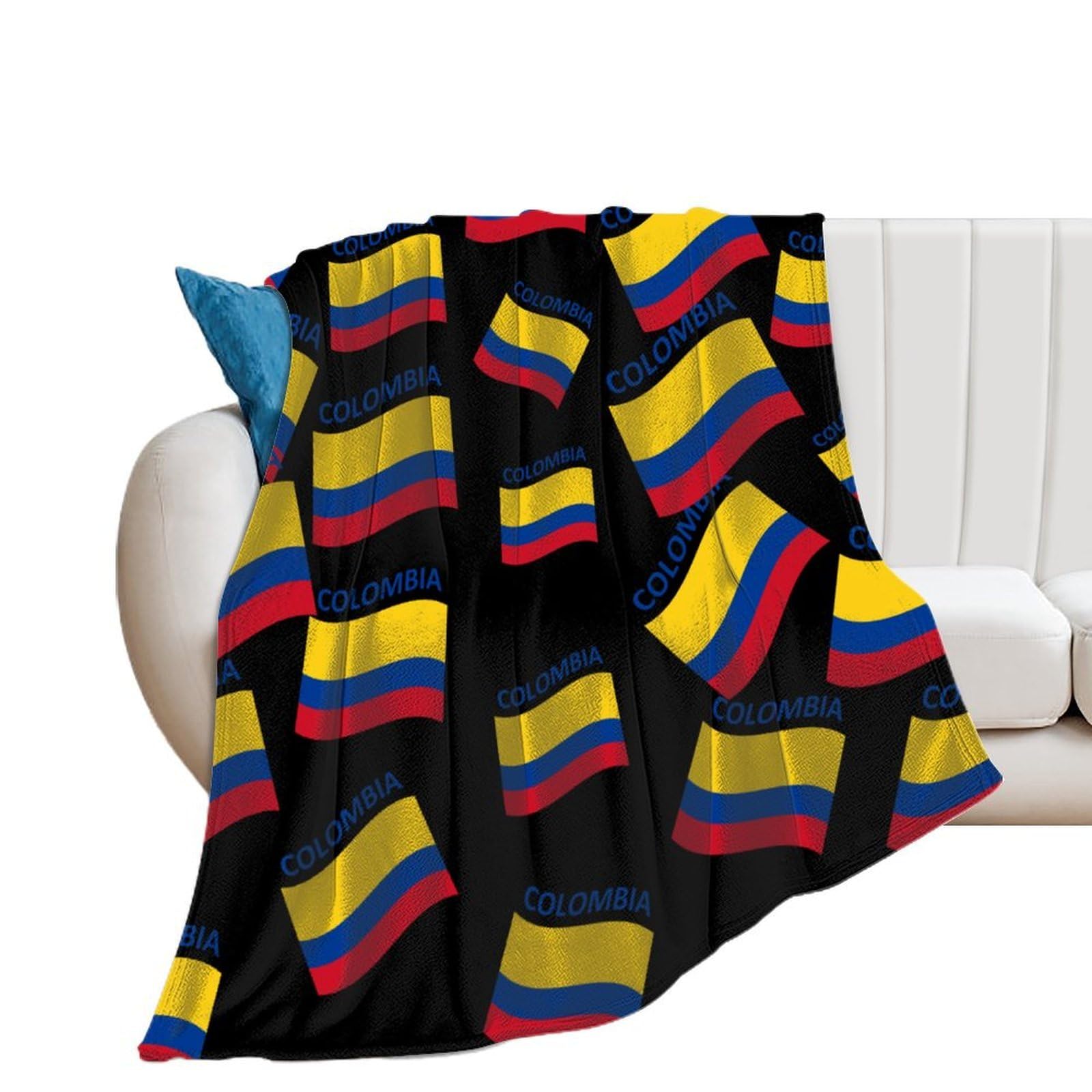 OUTBDNVFSA Flag of Colombia Throw Blanket Lightweight Summer Blankets for Bed Sofa Camping Travel