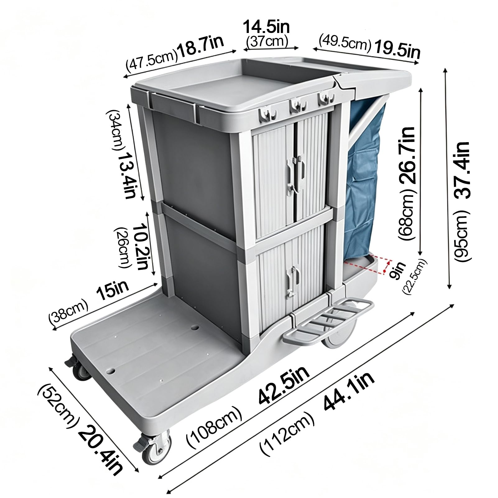Carrello per Servizio di Pulizie Carrello di Janitorial