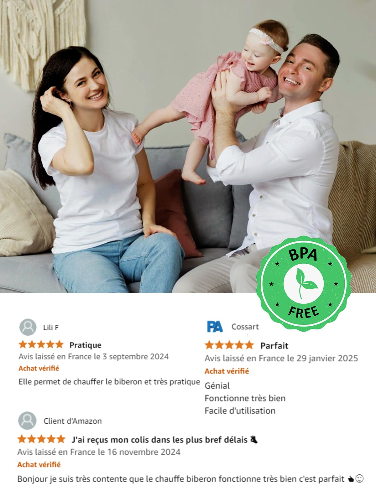 Chauffe Biberon, Chauffe-biberon pour bébé, Chauffe-biberon pour Lait Maternel, Chauffage des aliments pour Bébés, Intelligent de la Température et Arrêt Automatique, sans BPA