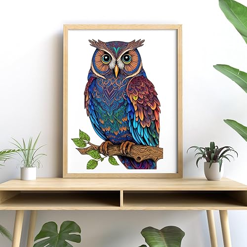 Miniatura 3 de Rompecabezas de madera del búho del juicio, elegante e intrincado para los amantes de la naturaleza y búho, tamaño A4, 6.7 x 10.6 pulgadas