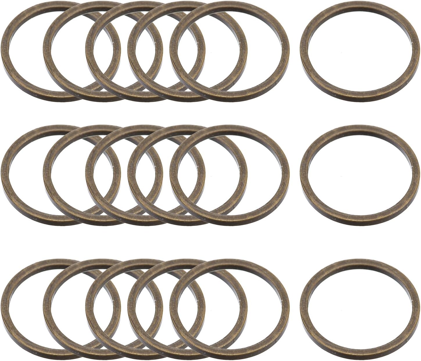 Round Earring Beading Hoop Rings, Circle Open Bezel Linking Ring 12mm/ 0.47" Bronze Earring Finding Link Ring for Jewelry Making, Pack of 100