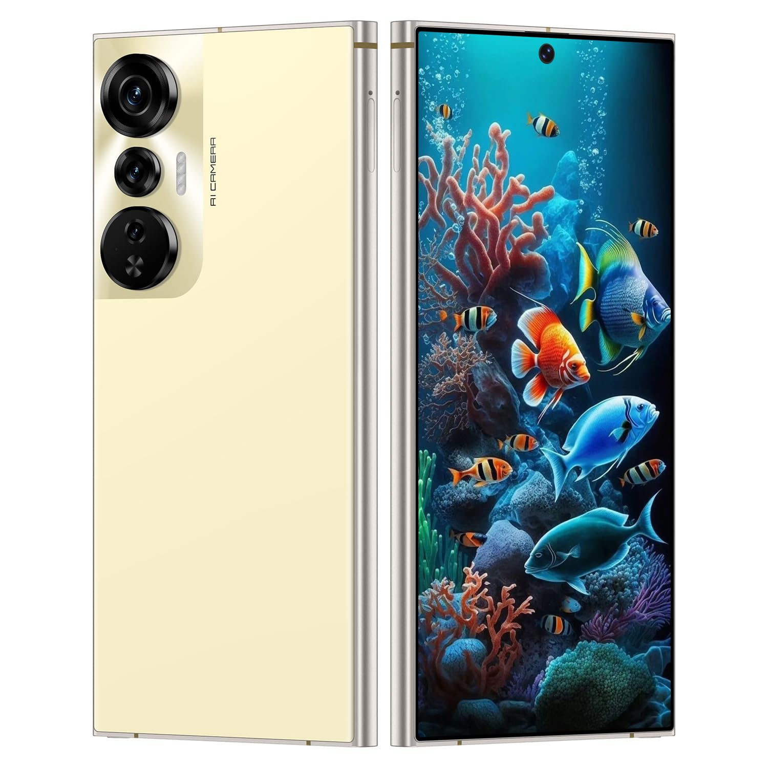 Unlocked Cell Phones Smartphone Android 13 Phones 8+256GB/6.8" HD Screen/Dual SIM/108MP+48MP Camera/6800 mAh/Built-in Pen (Gold)