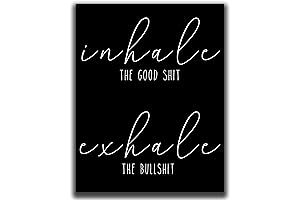 Inhale Exhale Motivational Wall Art Print - A Perfect Minimalist, Typographic Breath...