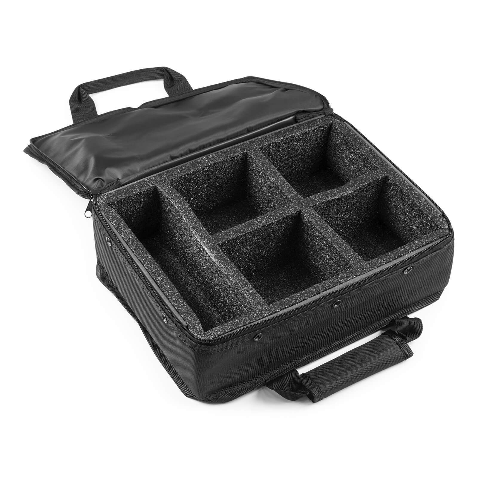 BeamZ BBP90 LED Uplight LED Par Strahler, 20h Akku, 4er Set mit Tasche, 4 x 4 Watt, Bühnenbeleuchtung Set für DJ Pult, Bühnenlicht, DMX-LAN, Partylicht Musikgesteuert, Bühnenequipment, Fernbedienung
