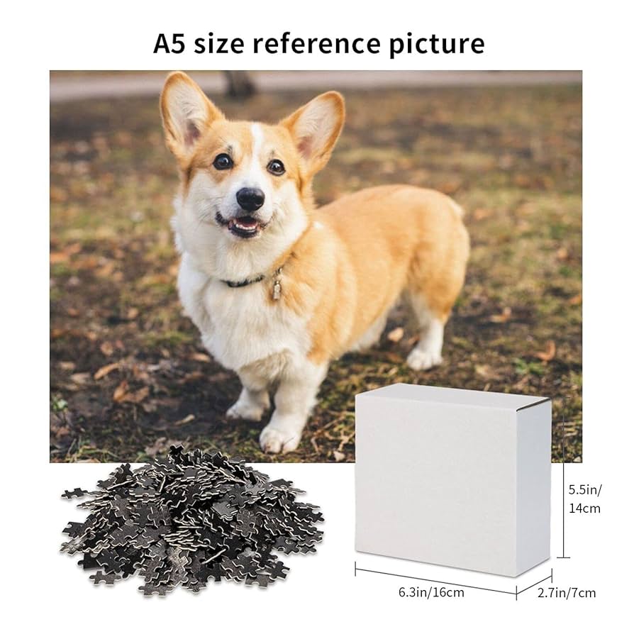 Amazon | ジグソーパズル 木製パズル コーギーの写真 絵画 脳