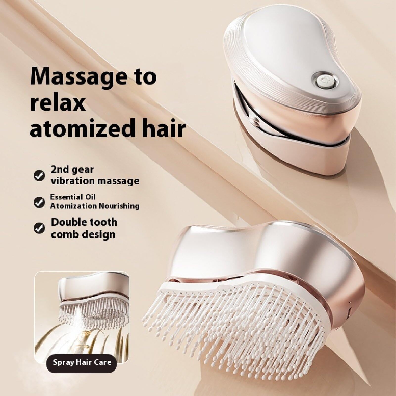 Cepillo Eléctrico a Vapor Para El Cabello Nebulización Vibrante Aplicador