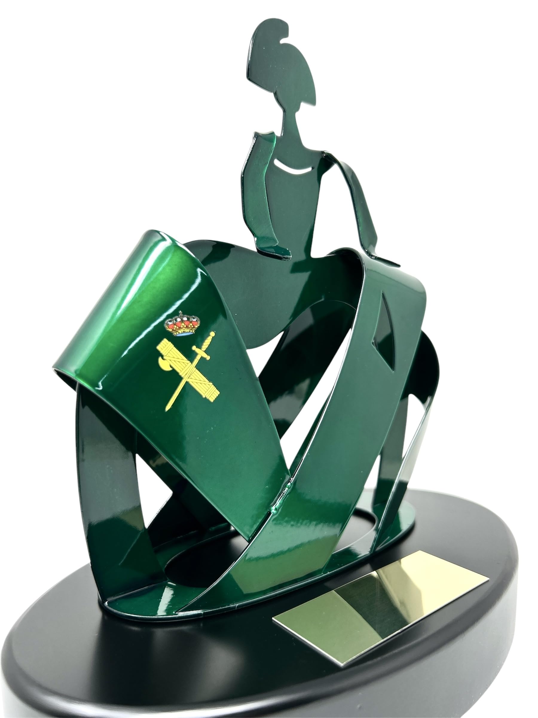 Trofeo Figura Menina de la Guardia Civil con Base de Madera Lacada en Negro