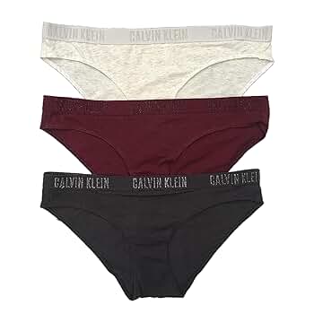 Calvin Klein Women`s Monochrome Cotton Bikini Panty 3 Pack