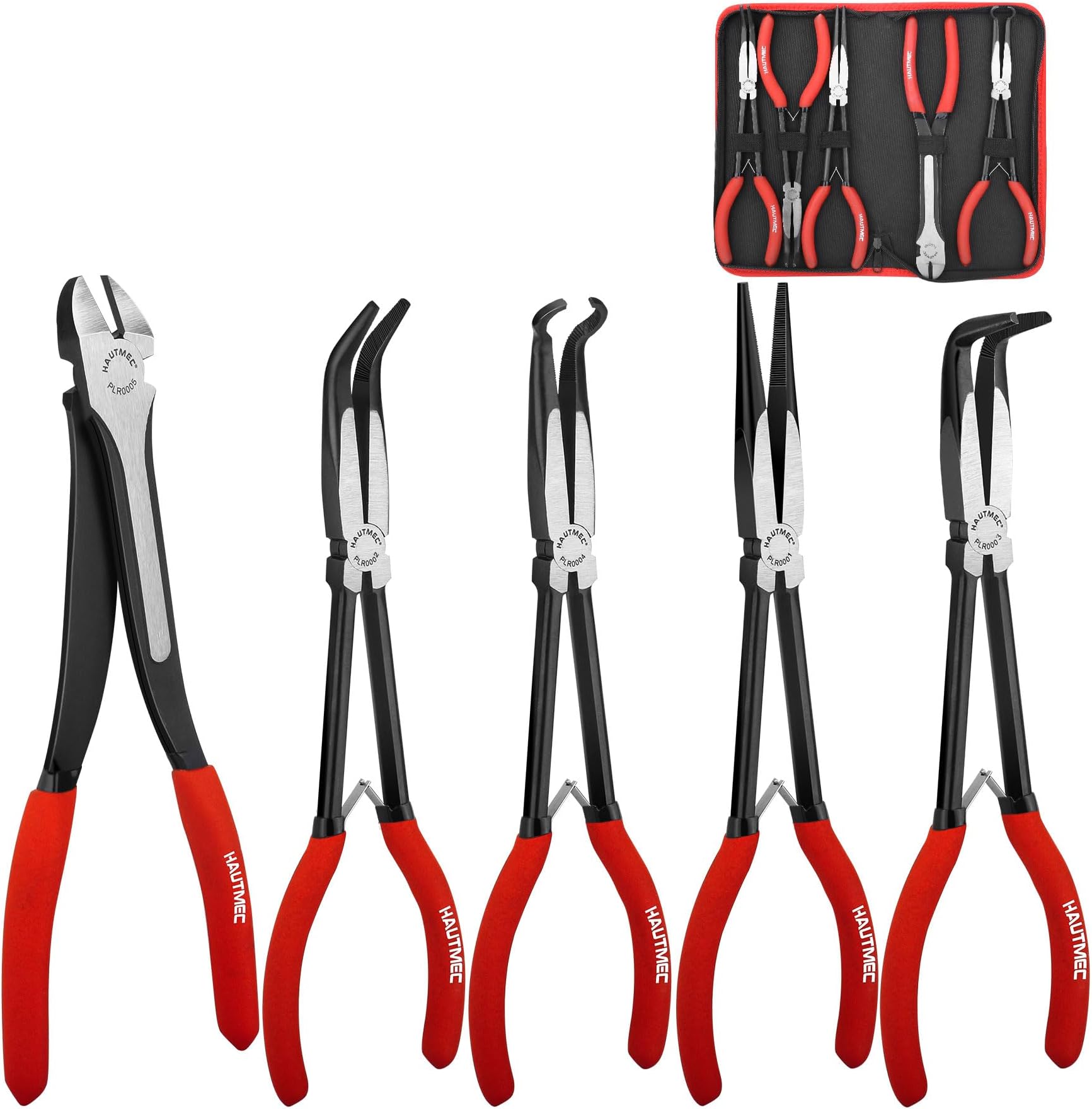 11" Long Reach Nose PLIER Set 9PC Extra Long Mechanics Hose Ring Pliers - View #7