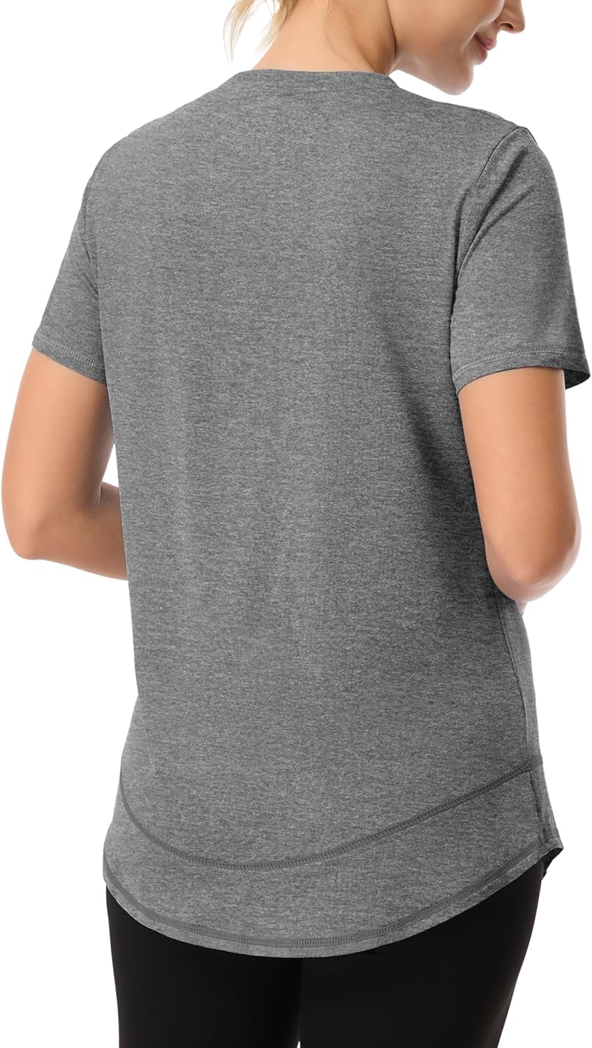 4 Pack Womens Workout Tops Short Sleeve Shirts Sun Protection UPF 50+ Quick Dry Running Outfits for Gym Hiking Loose Fit