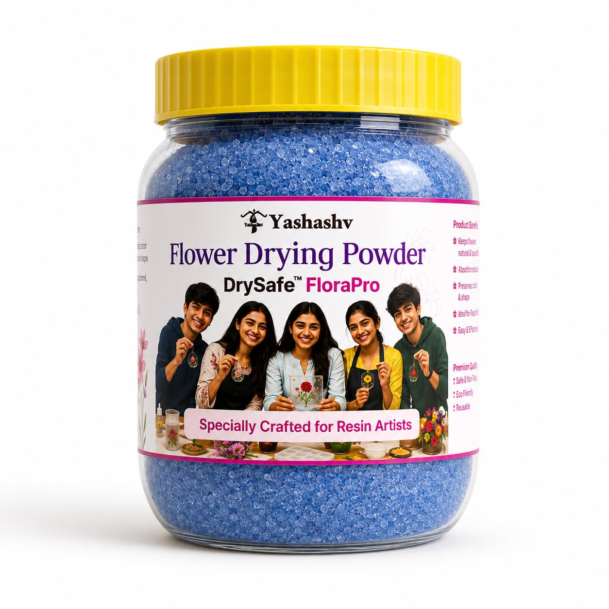 DrySafe FloraPro Color-Indicating Flower Drying Crystals-101 300g | Reusable Silica Gel Powder for Flower Preservation, Resin Art, Epoxy Crafts, Bouquet Drying, Jewellery Making, Potpourri-image-31