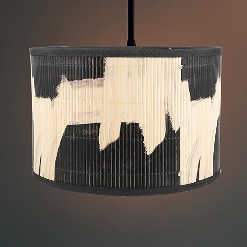 Miniatura 6 de DOITOOL Pantalla de bambú para lámpara colgante, pantalla de luz de noche, pantalla de mesa, cubierta de lámpara de mesa, pantalla de araña para