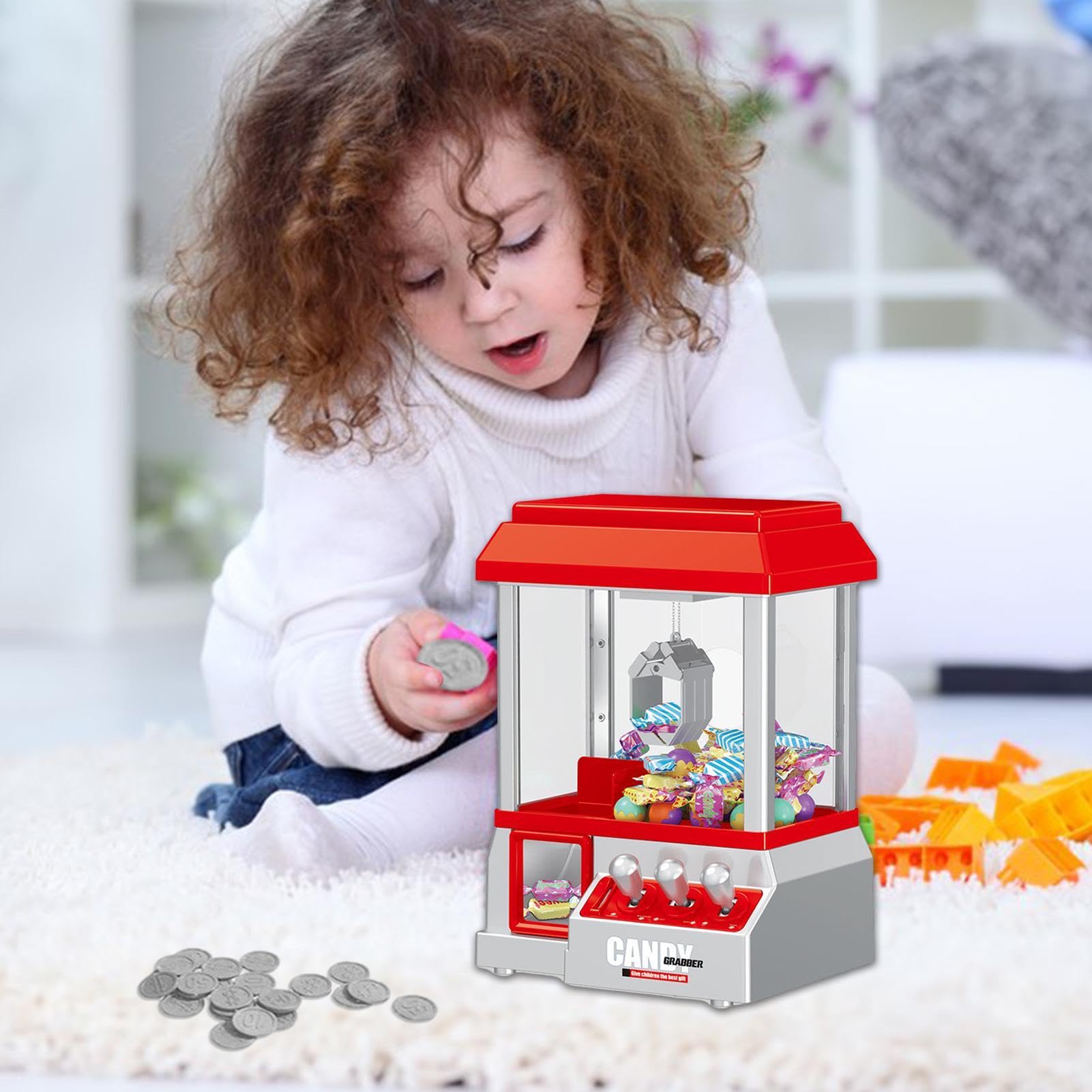 Macchina per di artigli, macchina elettronica per catturare | giocattoli con suono e 24 monete, macchina per catturare giocattoli con artiglio per bambini e