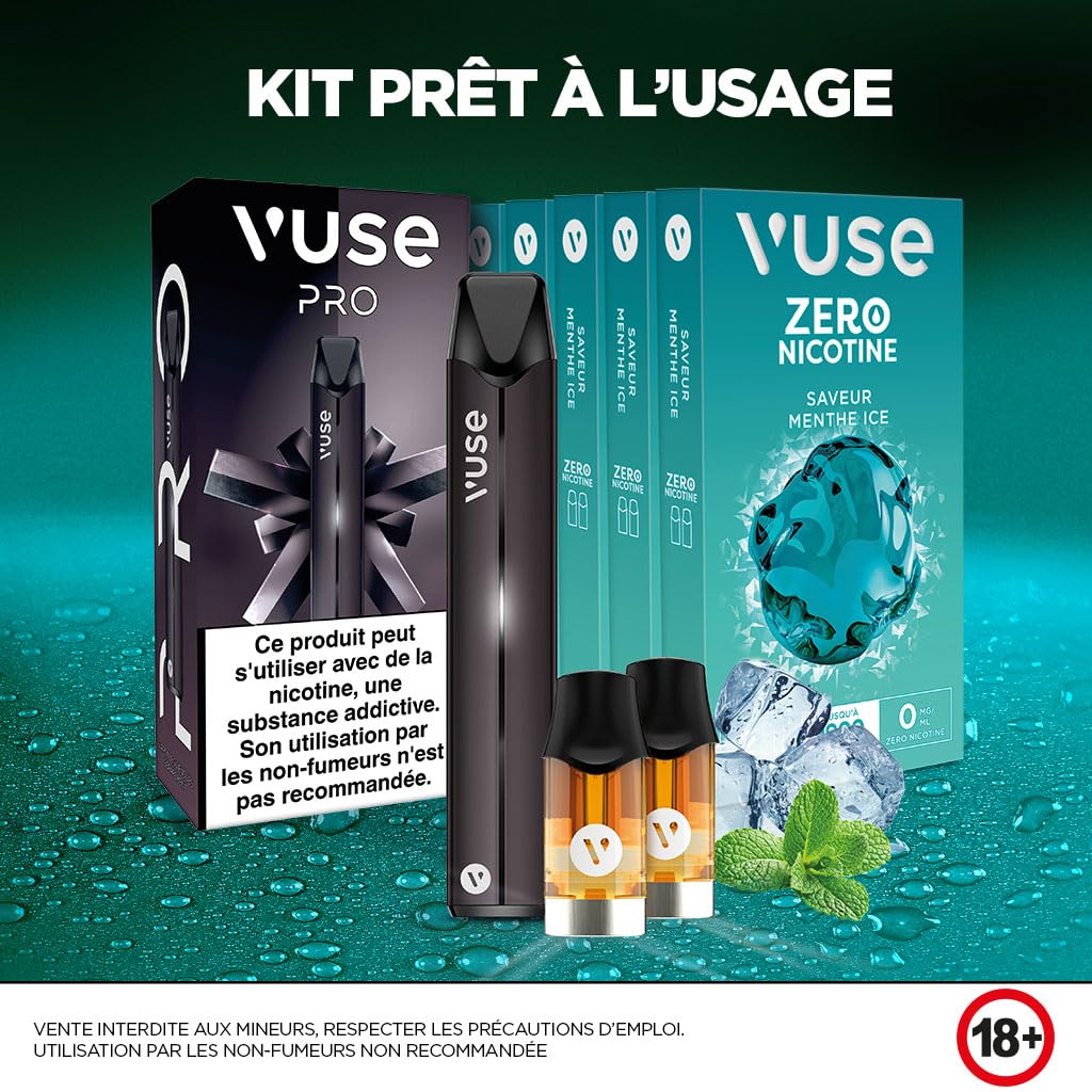 VUSE Cigarette Électronique Kit Complet - 1 Vuse Pro + 10 Capsules e-Liquide  pour ePod – Recharge pour Cigarette Électronique