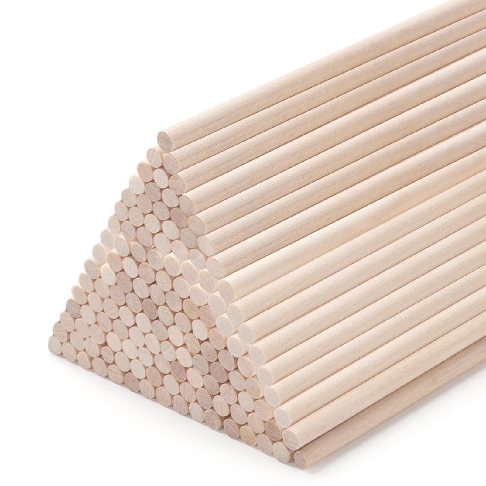 Dowel Rods Wood Sticks Wooden Dowel Rods - 50PCS 10 Inchx6mm- for Crafts and DIYers (Birch Wood 50PCS 1/4 Inch x 10")