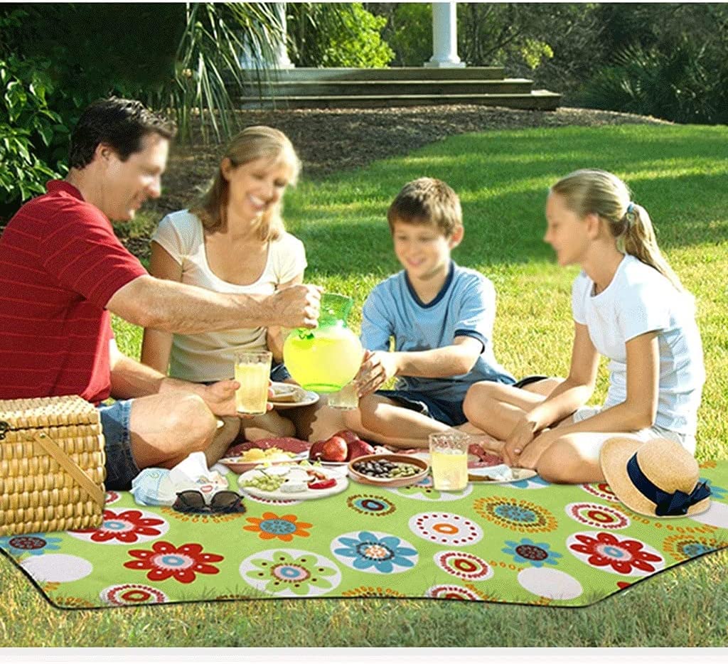Koc Piknikowy Mata Piknikowa Sześciokątny koc piknikowy na zewnątrz, piaskowo- i wodoodporna mata piknikowa Przenośne koce na kemping Koc Plażowy Do Parku(E)