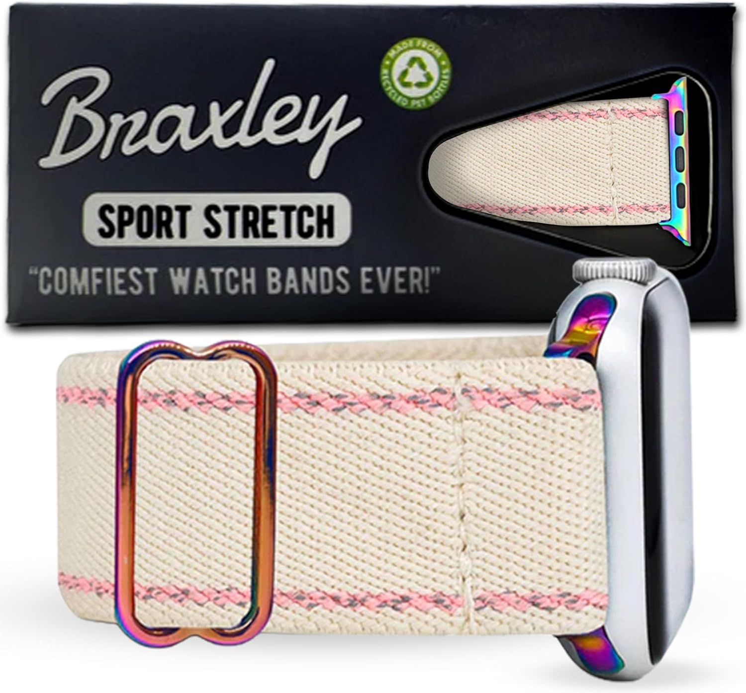 Braxley Bands for Apple Watches - Stretchy and Washable - Adjustable with Apple Watch Bands for Women & Men - Compatible with Apple Watch Series SE Ultra 9 8 7 6 5 4 3 2 1