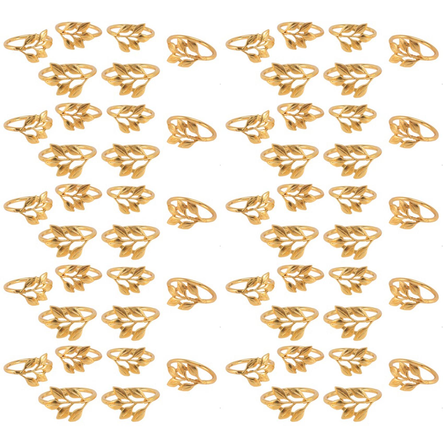 Hndhbfgrt 60Pcs/Lot Hotel Napkin Ring Napkin Holder Fall Leaves Napkin Buckle Christmas Wedding Party Gold Napkin Circle