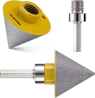 Diamond Beveling Chamfer Countersink Hole Drill Bits with Hex Shank Thread Adapter 5/8-11" for Porcelain Tiles Granite Marble Ceramic Glass Wood Tools (1-7/8" 48mm Dia)