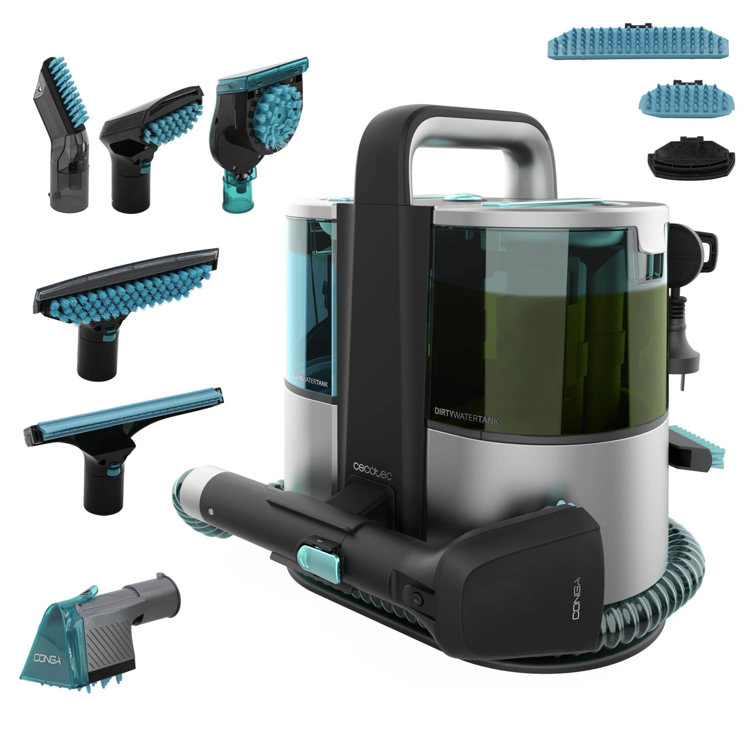 Cecotec Conga 6000 Carpet&Spot Clean XL Pro, shampouineuse filaire 3-en-1