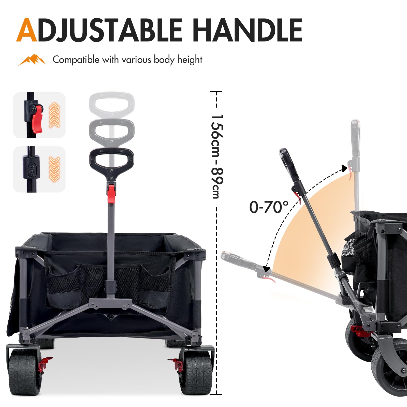 FARYODI Universele regenhoes bolderkar,vorstafdekking, regenhoes, transparant, voor handwagen, opvouwbaar, strand, regenhoes, afdekking voor bolderkar-accessoires, waterdicht