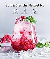 Vista 2 de Kndko Máquina de hielo con asa, 33 libras/día, produce una cesta en 1.5 horas, autolimpiante, diseño de un solo clic, pepita compacta para hacer