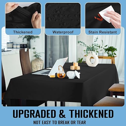 Miniatura 3 de Manteles desechables de 54 x 108 pulgadas, manteles decorativos rectangulares de plástico impermeable para fiestas, bodas, reuniones, campamento,