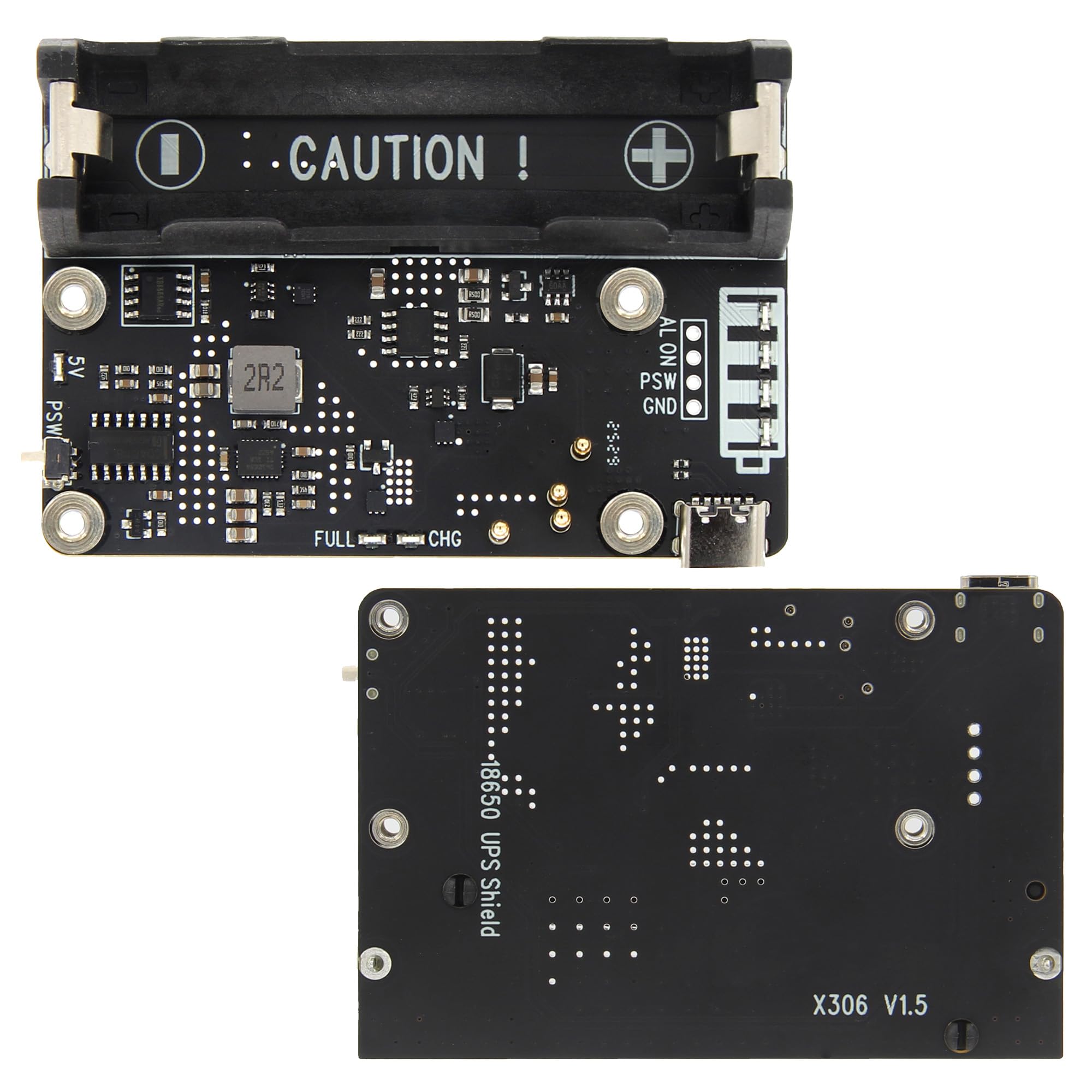 Geekworm X306 V1.3 Ultra-Thin UPS Shield for Raspberry Pi Zero 2 W