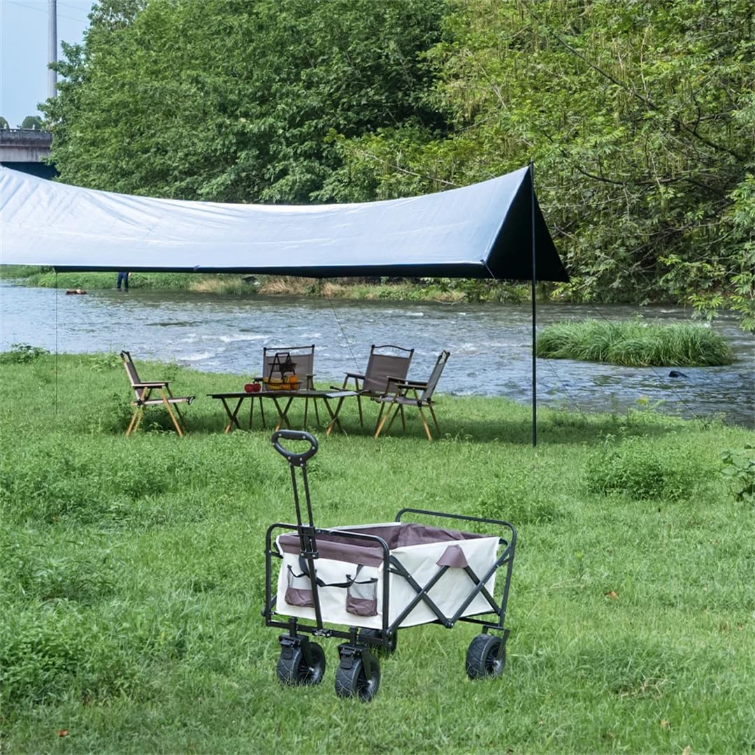 Suwequest Robuster faltbarer Wagen mit großer Kapazität, zusammenklappbar, für Strand, Outdoor, tragbar, Garten, Camping, ZB-Upgrade