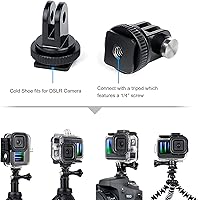 Vista 3 de GEPULY Funda impermeable para GoPro Hero 9 10 11 12 13 Negro – con 2 adaptadores de zapata fría 60 M cubierta protectora subacuática accesorios