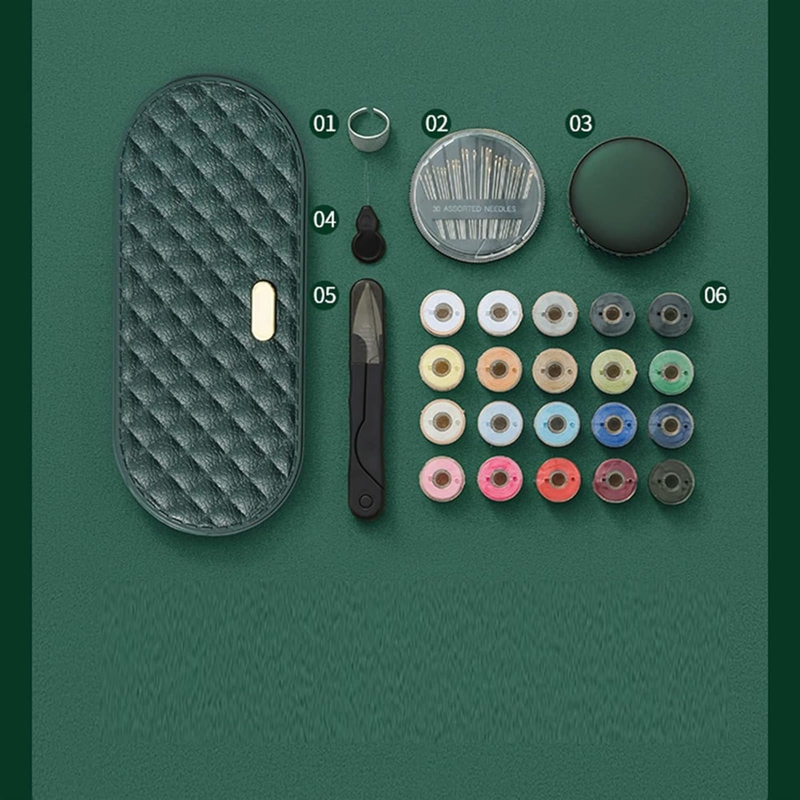 Suministros de costura, kit de costura, mini kits de costura for el hogar, caja de suministros de costura ideal con hilos, agujas, tijeras, caja de costura for fácil transporte y almacenamiento (color