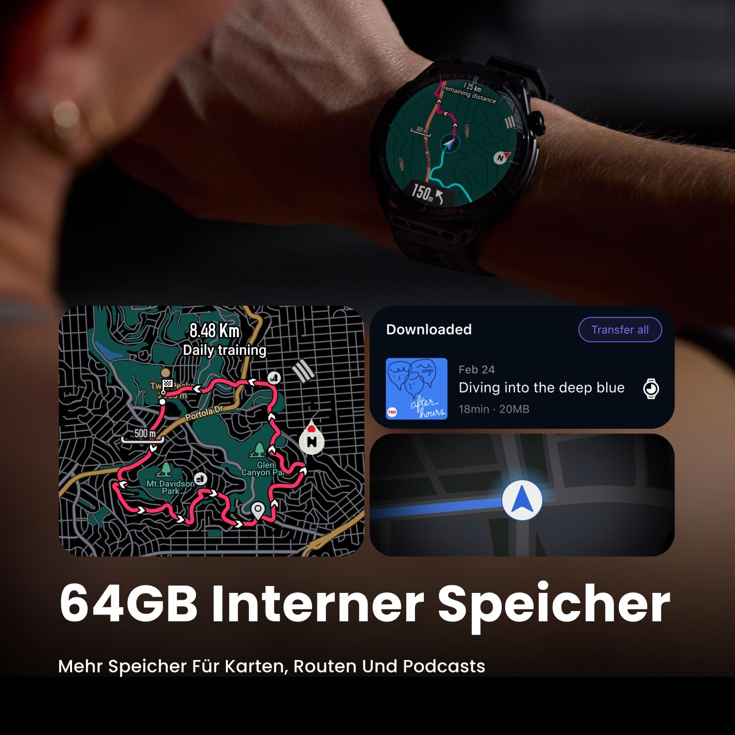 Amazfit Balance 3 GPS-Smartwatch, 48mm 1,5" AMOLED mit Saphirglas, Edelstahlgehäuse, NFC, 21 Tage Akkulaufzeit, Taschenlampe, 64GB, Offline-Karten, 10 ATM, 180+ Sportmodi & HYROX Fitness-Tracker