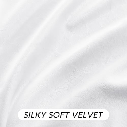 Miniatura 6 de RYB HOME Juego de 2 paneles de cortinas de terciopelo blanco de 84 pulgadas, suaves, modernas, decorativas, con aislamiento térmico, para