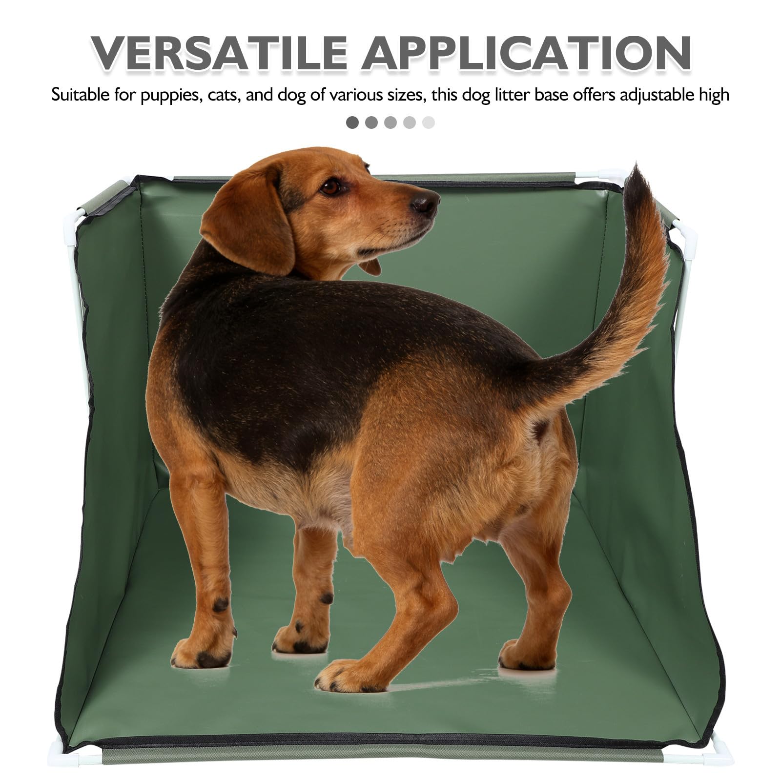 Hundetoilette mit Spritzschutz und Halterung für Urinkissen, Grün