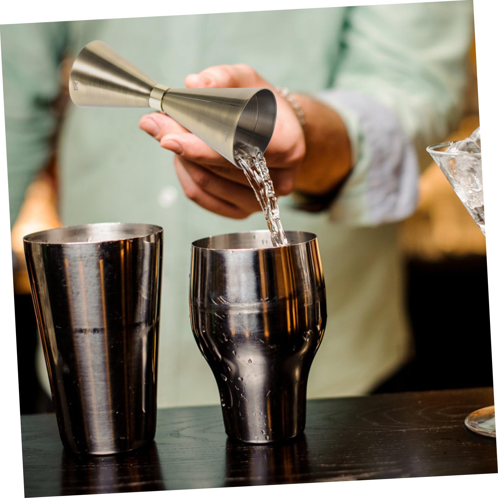 BESTonZON 2 Pièces Mesureur De Vin Ustensiles De Mesure D'alcool Gadgets Tasse D'once Doseur 2 Oz 1 Oz Doseur De Mesure De Barres Double Jigger Bar Jigger Cocktail Mixeur