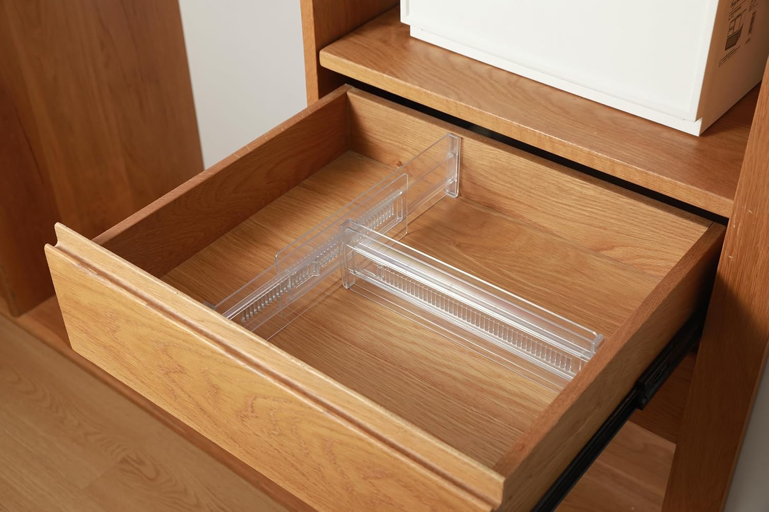 Separadores de Cajones Ajustables Plástico Transparentes Expandibles 27,5-52cm Organizador Armario Cocina
