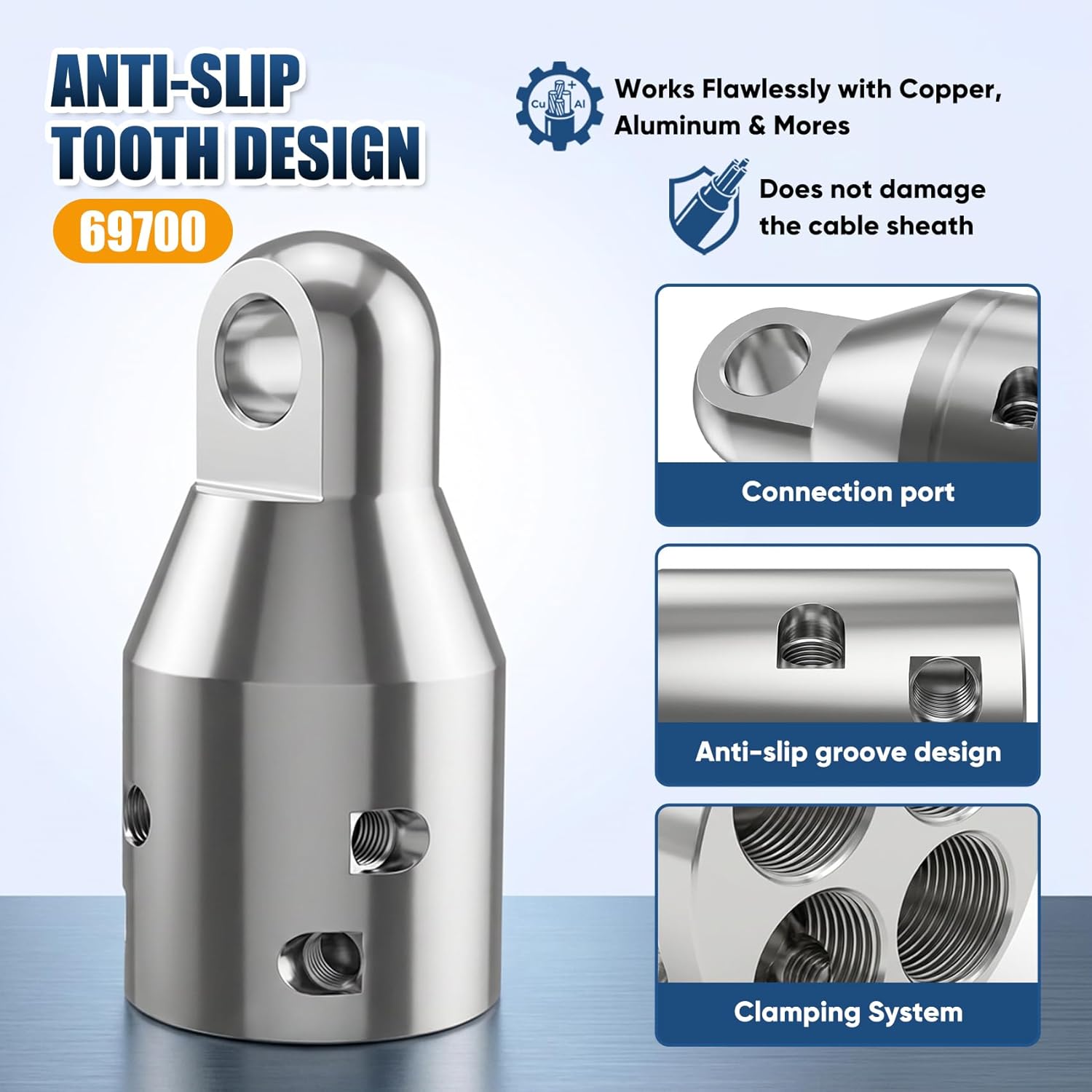 Upgrade Penguin Puller Sr (69700) | Heavy Duty Cable Pulling Attachment, 4000 lbs Max Force, for 3/0 to 350 MCM Copper & Aluminum Wire | Includes Case