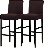 Vista 59 de Lellen Juego de 2 fundas para taburetes de bar, fundas elásticas y lavables para asientos de taburetes de bar, fundas extraíbles para sillas de bar