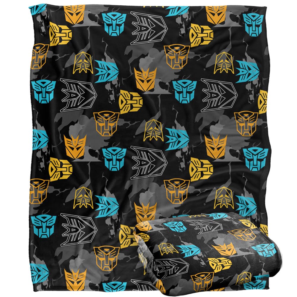 Logovision Ab Decepticon Pattern Transformers Blanket, 152 X 127 Cm Silky Touch Super Soft Throw Blanket