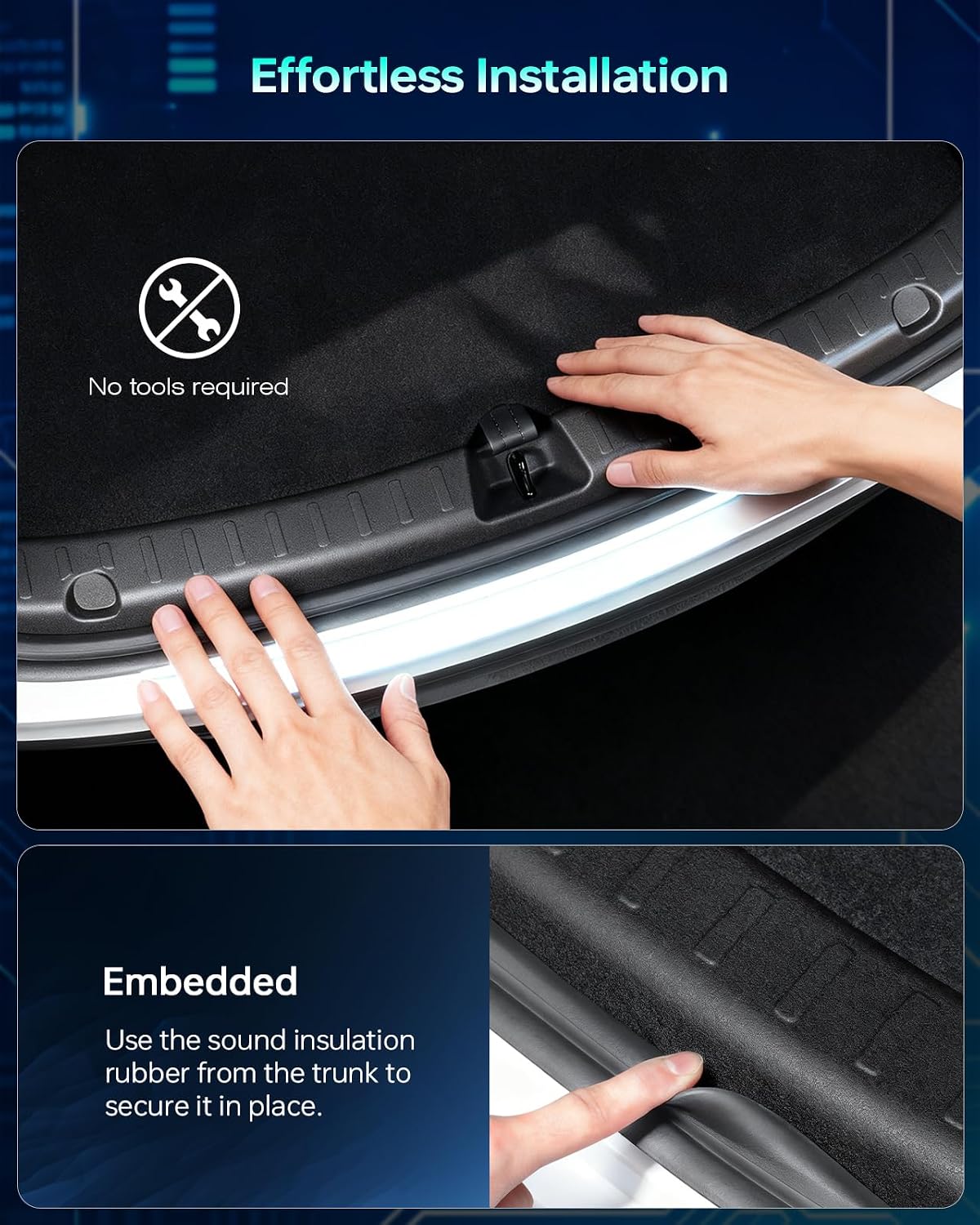 Rear Bumper Guard Protector for Tesla Model Y Juniper Tailgate Edge Anti-Collision Strip(Clip-On Fixing,Non-Slip,Wear-Resistant Design) Compatible with Model Y Interior Accessories 2020-2026