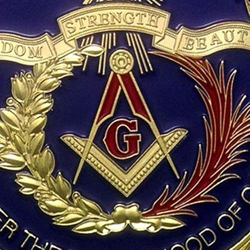 Vista 4 de Moneda de desafío masónico para francmasones, diseño 3D con estuche Monedas de desafío masónico