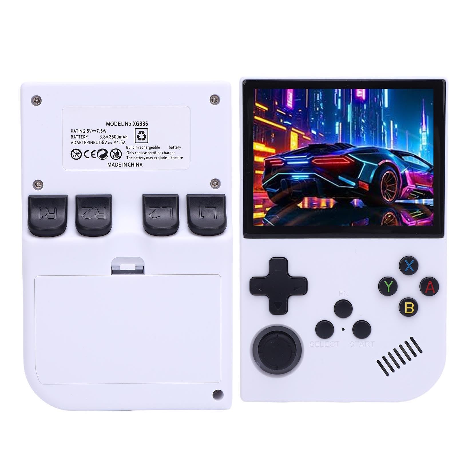 Generic Console di Gioco Portatile retrò con Prestazioni Potenti 8 Ore di Riproduzione per gli Appassionati di Giochi retrò Bianco (64G)