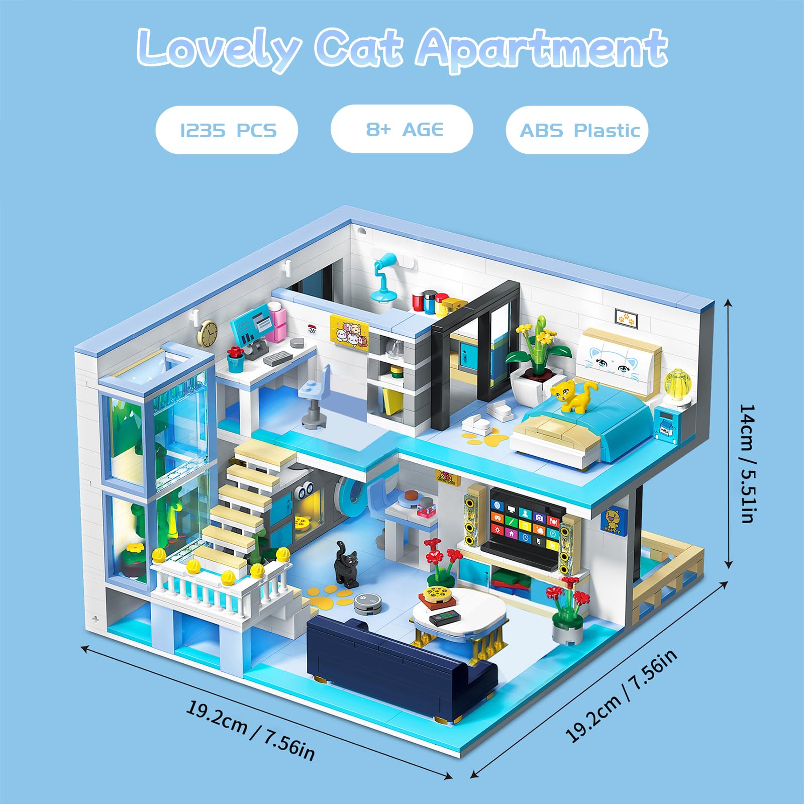 Hallisun Apartment Building Block Set, Friends House Mini Block Model Kit, Cartoon House Modular Cottage Block - Image 2