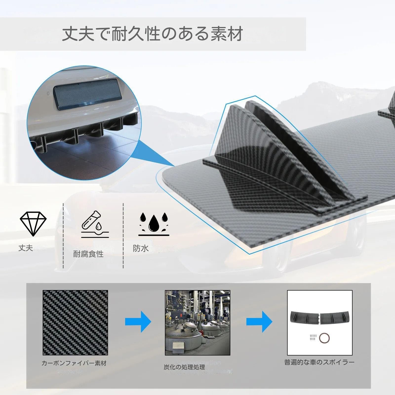 Amazon | YWOUOU リアバンパー スポイラー に適用 三菱eKクロスEVB5AW